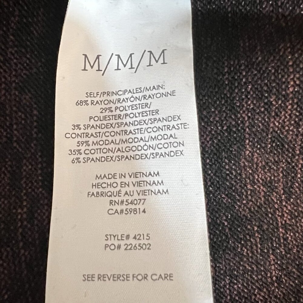Cabi Women’s Cuddle Dress Sweater Medium Marl Knee Black Burgundy Stretch Winter - Picture 10 of 11